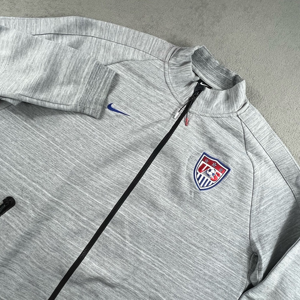 Nike USA National Soccer Team Men's XL Fleece Jacket Full Zip Gray World Cup